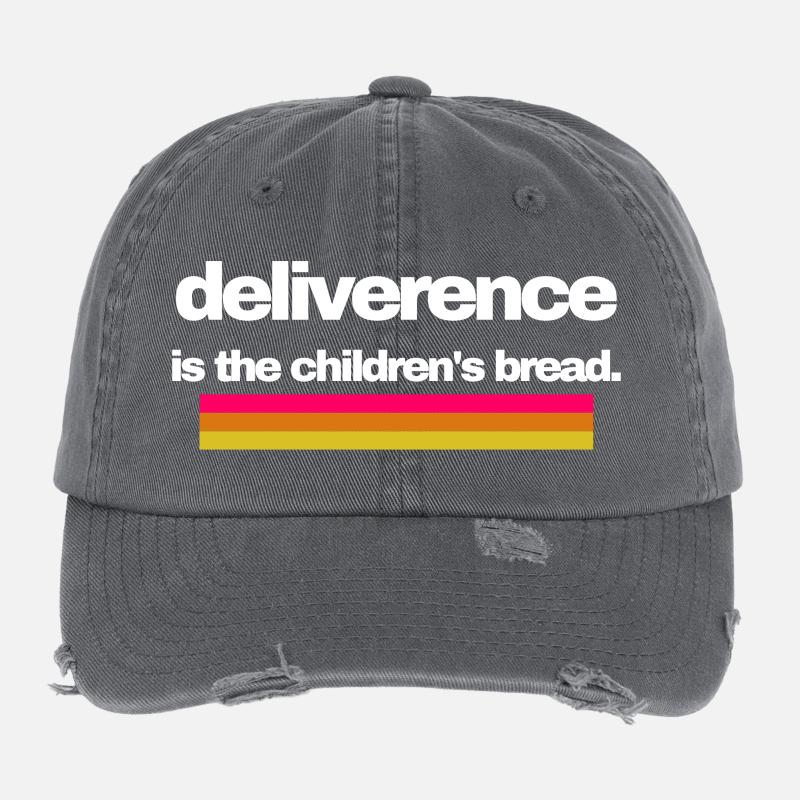 Befreiung ist das Kinderbrot-Design Flexfit Vintage Destroyed Cap