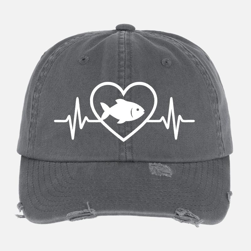 Poisson Cœur Casquette vintage effet usé Flexfit