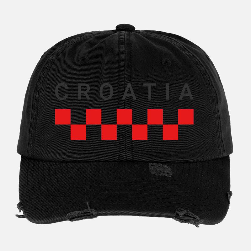 Kroatische Rote Plätze Flexfit Vintage Destroyed Cap