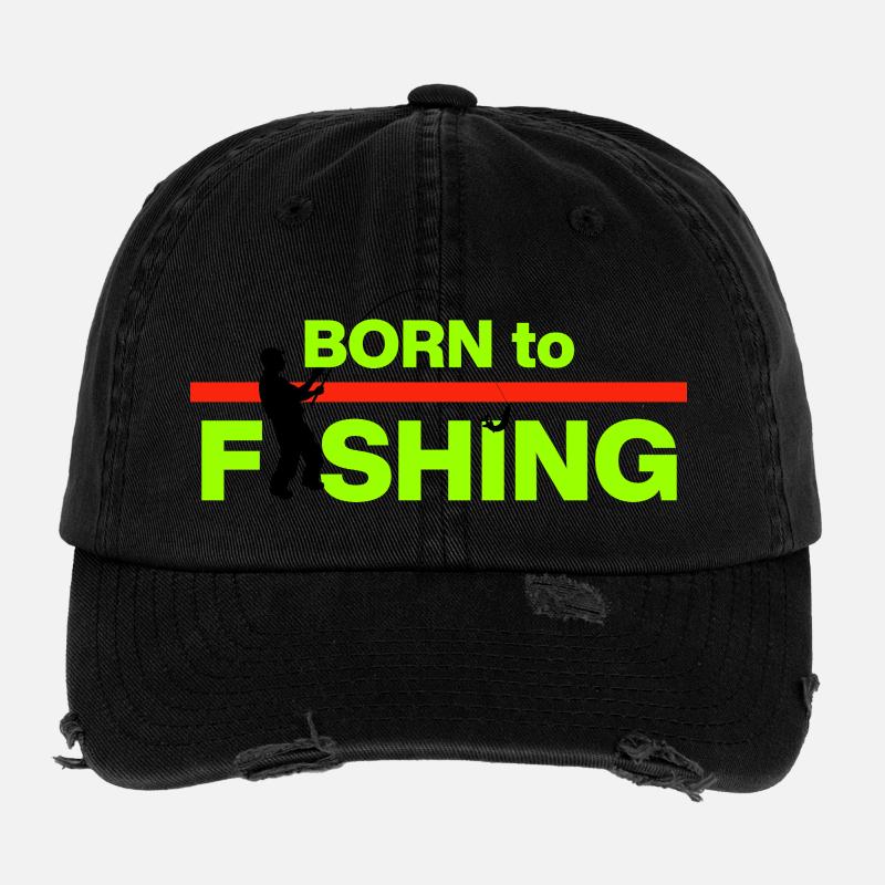 NÉ POUR PÊCHER ! LA PÊCHE, C’EST PASSION, PAIX, LOISIR Casquette vintage effet usé Flexfit