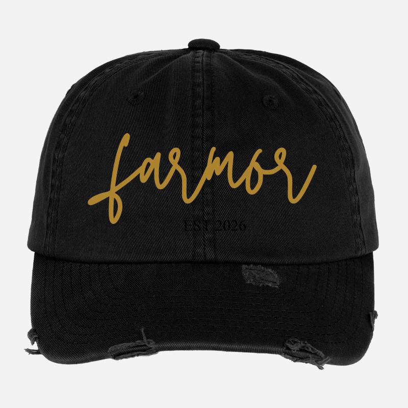 Farmor Est 2026 - Flexfit Vintage Destroyed Cap - black