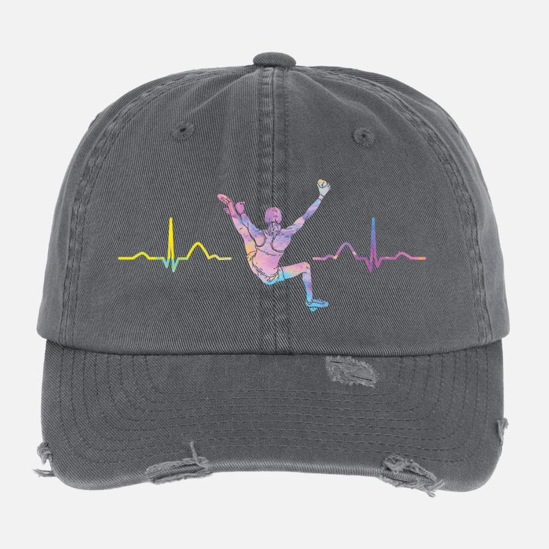 Boulderer Herzschlag Boulder Bouldern Flexfit Vintage Destroyed Cap