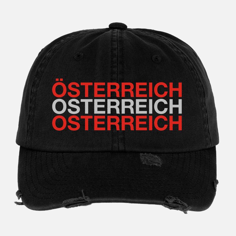 ÖSTERREICH Austria Flagge Flexfit Vintage Destroyed Cap