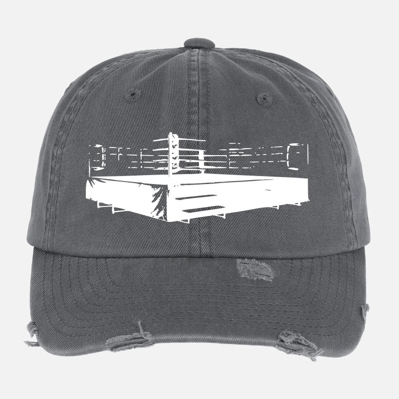 Boxring in Weiss Farben wechselbar Flexfit Vintage Destroyed Cap