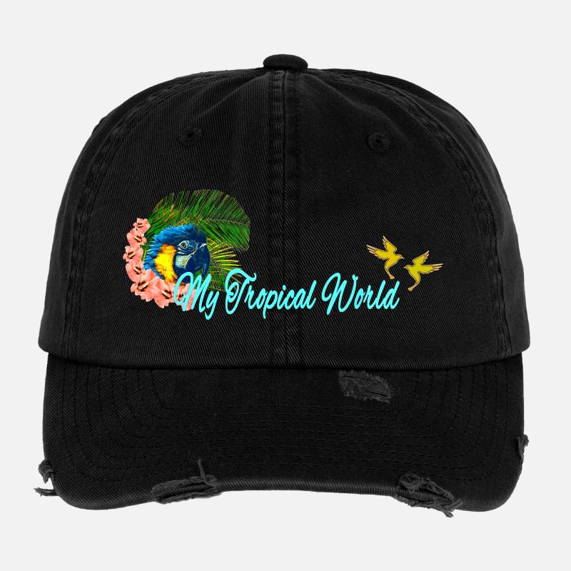 papageienkopf, my tropical world Flexfit Vintage Destroyed Cap