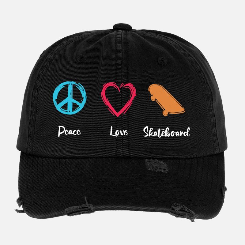 Frieden Liebe Skateboard Flexfit Vintage Destroyed Cap