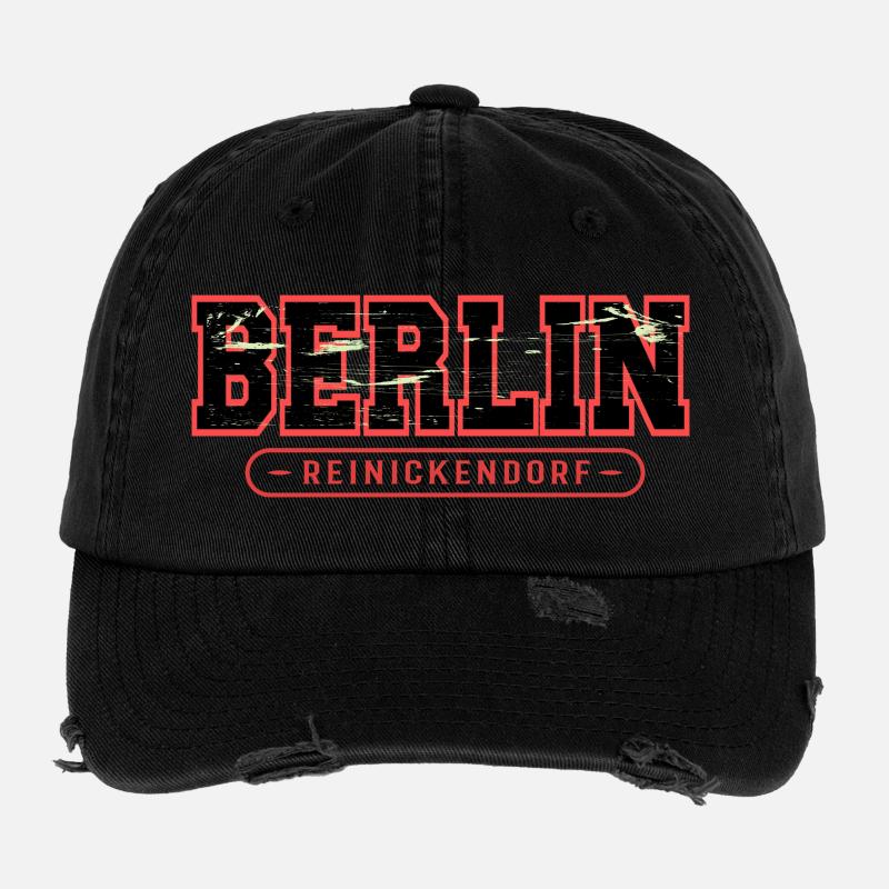 Berlin Reinickendorf Vintage Schrift Flexfit Vintage Destroyed Cap