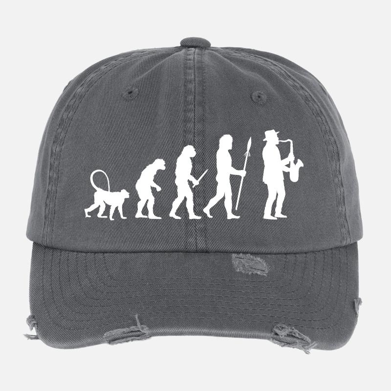 Evolution der Jazz Musik Flexfit Vintage Destroyed Cap