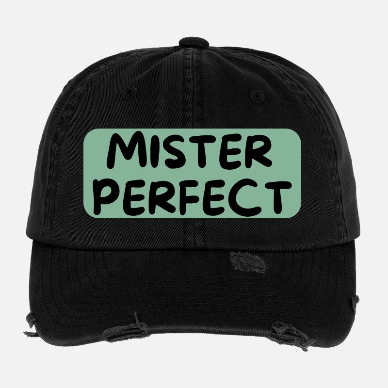 Mister Perfect - Flexfit Vintage Destroyed Cap - Schwarz