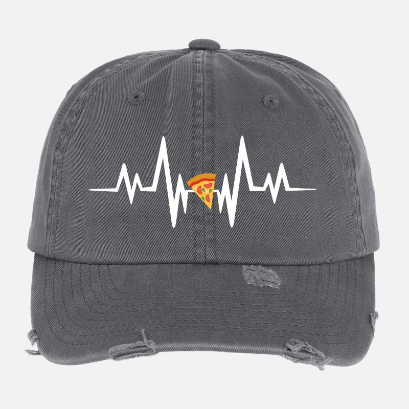 Pizza heartbeat Flexfit Vintage Destroyed Cap