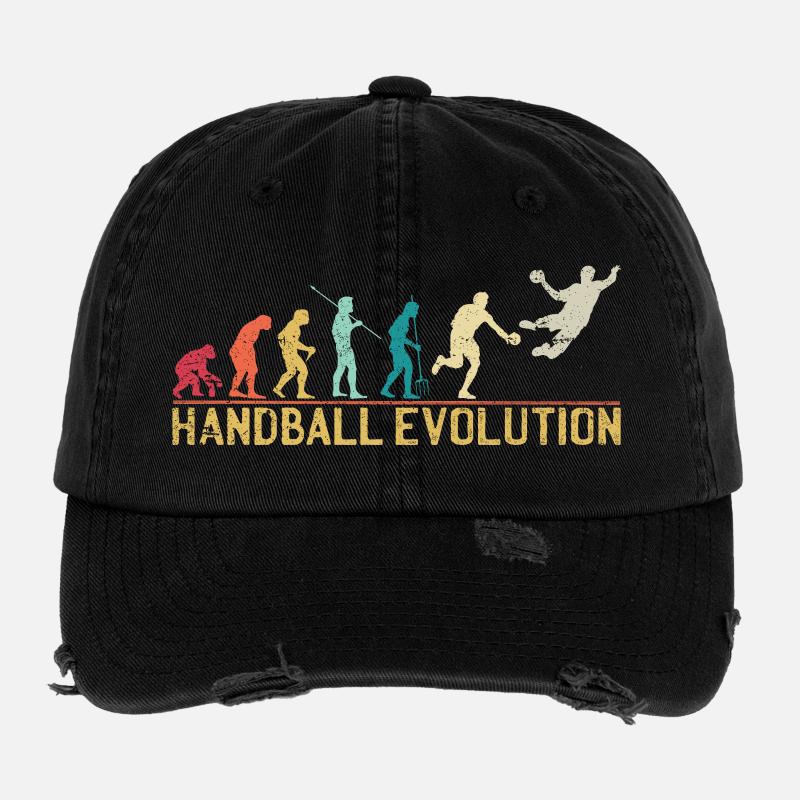 Handball Evolution Progression Design Flexfit Vintage Destroyed Cap