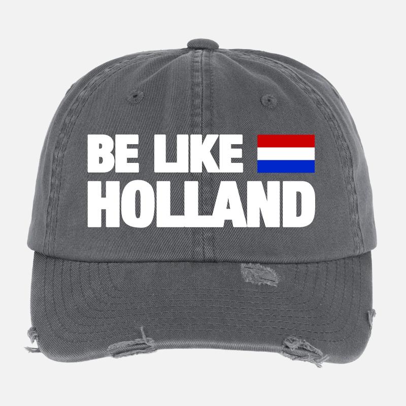 Motif de conception du drapeau de la Hollande Casquette vintage effet usé Flexfit