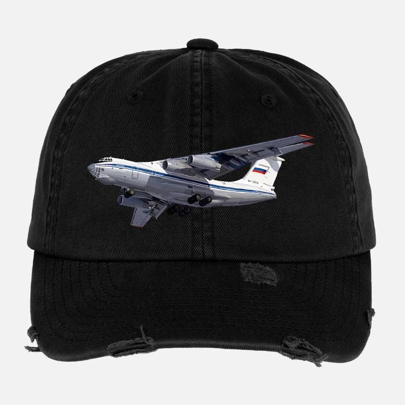 Frachtflugzeug IL-76 Flexfit Vintage Destroyed Cap