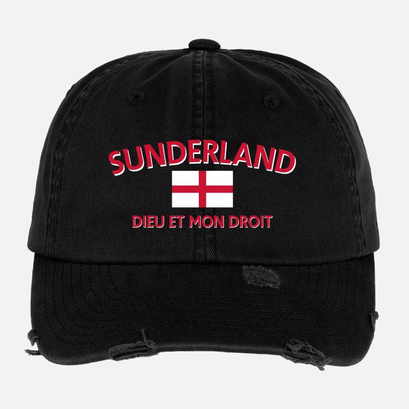 Drapeau de Sunderland Devise Écusson Casquette vintage effet usé Flexfit