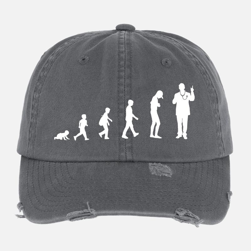 Evolution vom Baby zum Arzt Flexfit Vintage Destroyed Cap