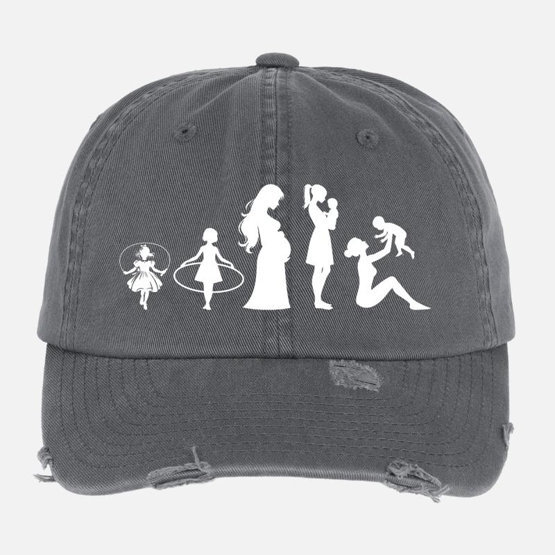 Evolution Mama Muttertag kind Familie Flexfit Vintage Destroyed Cap