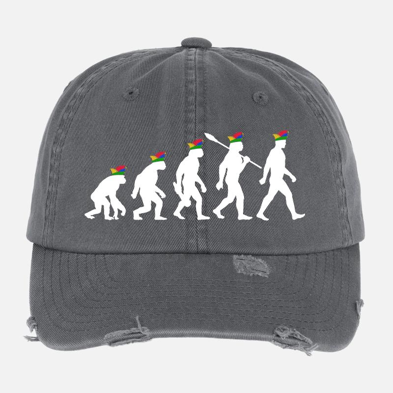 Homo Karnevalis | Evolution der Narren, Fastnacht Flexfit Vintage Destroyed Cap