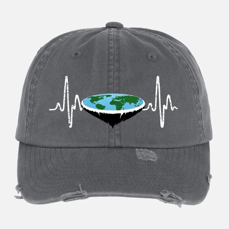 Herzschlag Flache Erde Flexfit Vintage Destroyed Cap
