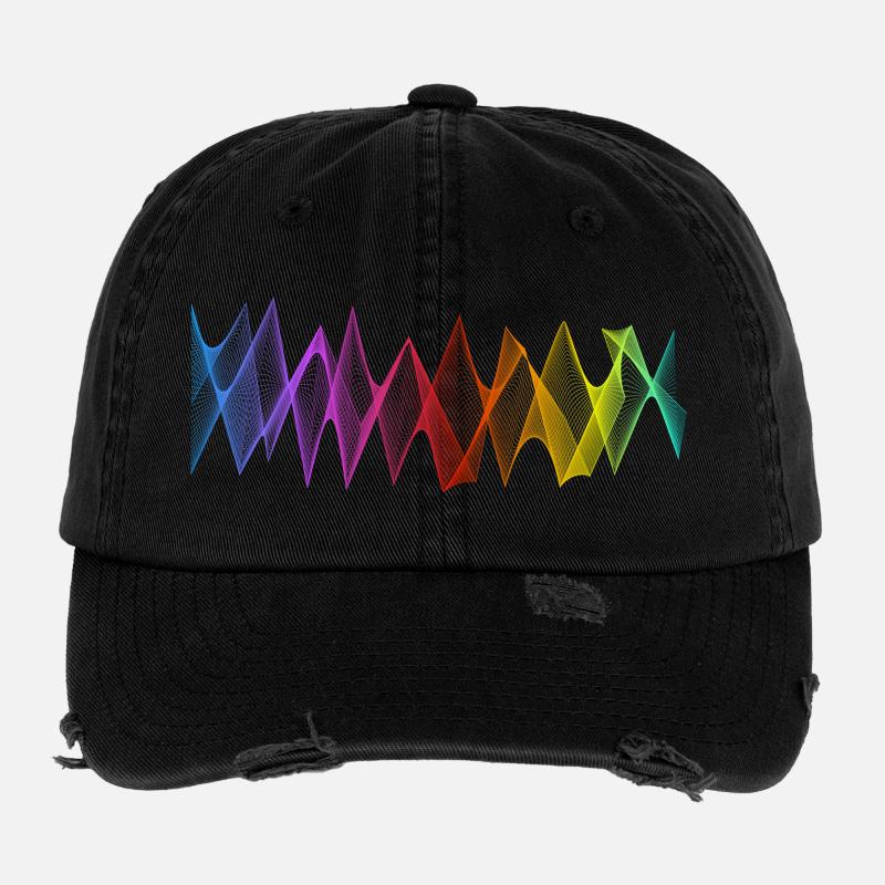 Lignes abstraites Design 04 Casquette vintage effet usé Flexfit