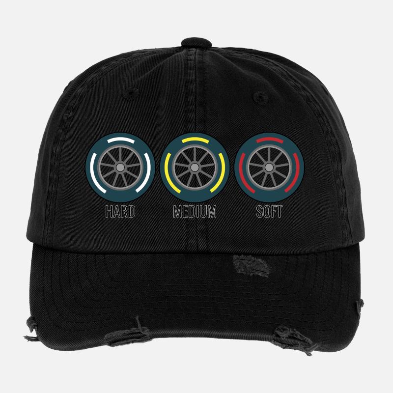 Pneus Formule voiture course Casquette vintage effet usé Flexfit