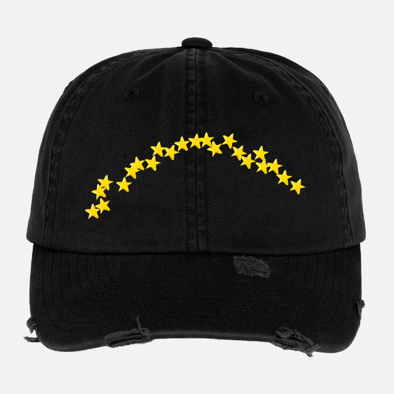 Sternenbogen Halbkreis kleine 3D Sterne Flexfit Vintage Destroyed Cap
