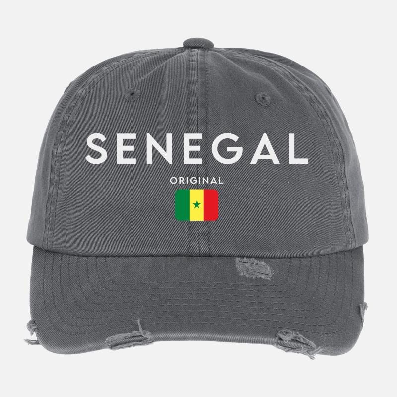 Senegalese flag, Senegalese pride Flexfit Vintage Destroyed Cap