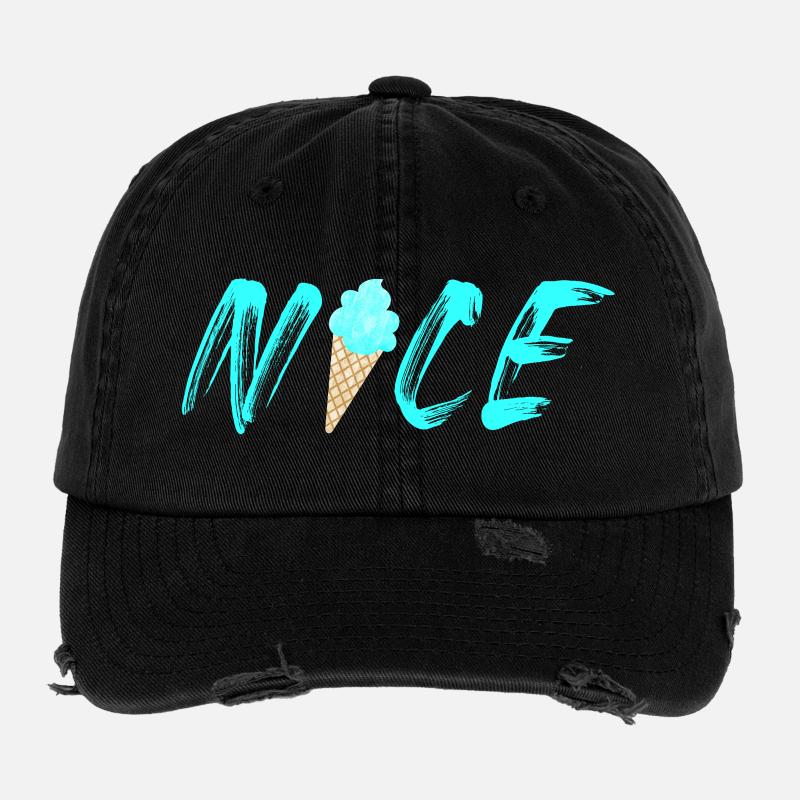 nice light blue cream cone cream cone cool cream Flexfit Vintage Destroyed Cap