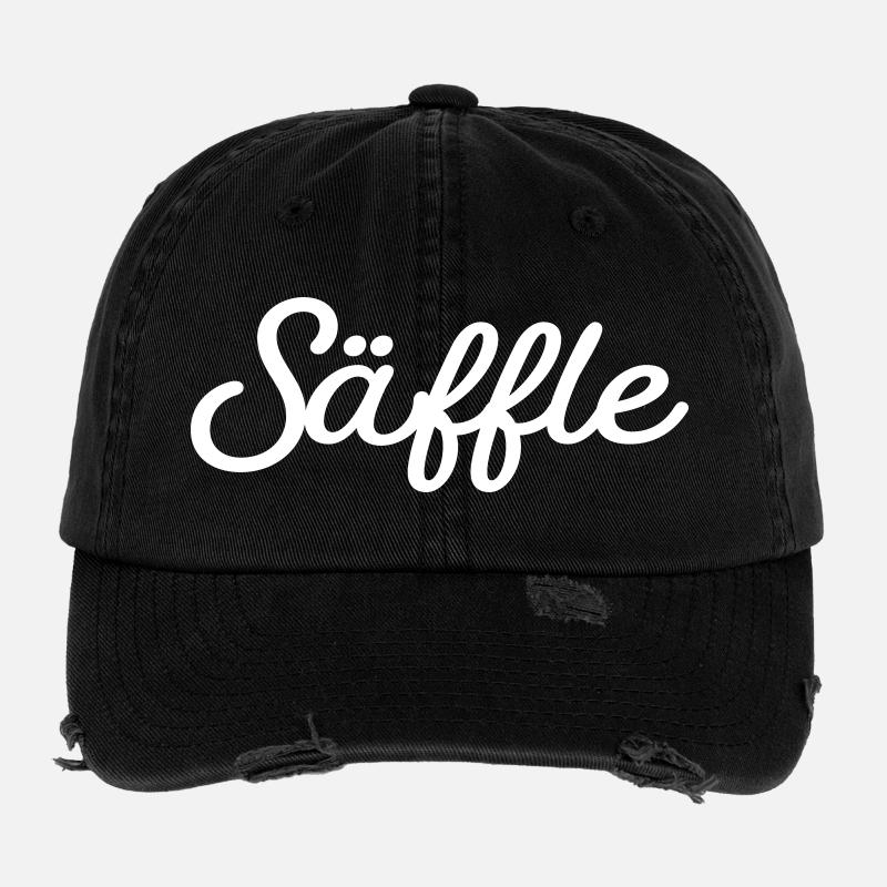 Säffle weiß - Flexfit Vintage Destroyed Cap - Schwarz