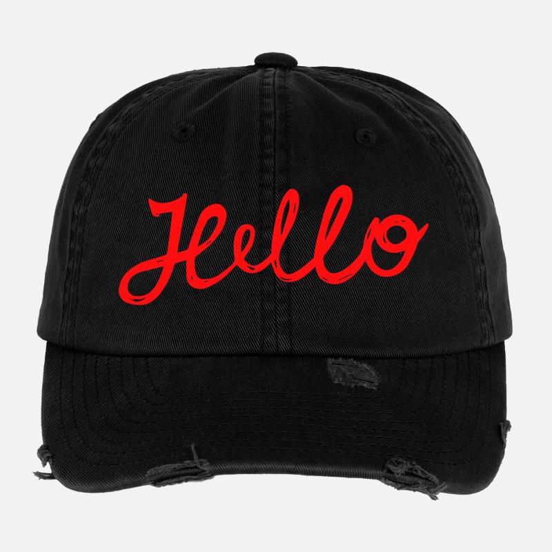 Hello  Begrüßung Flexfit Vintage Destroyed Cap