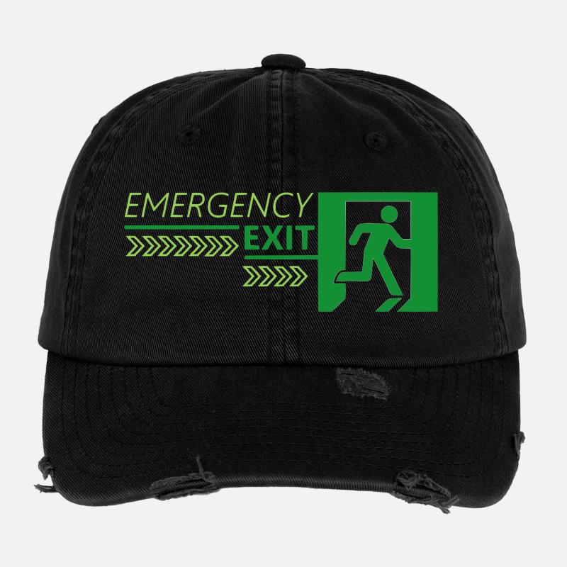 Emergency EXIT Green Flag Flexfit Vintage Destroyed Cap