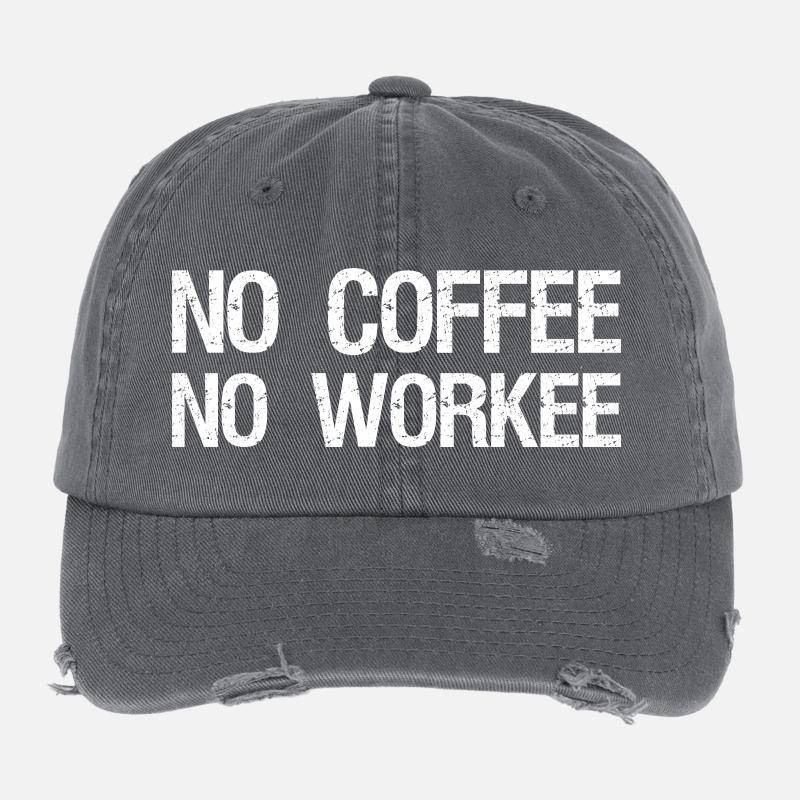 pas de café pas de workee Casquette vintage effet usé Flexfit