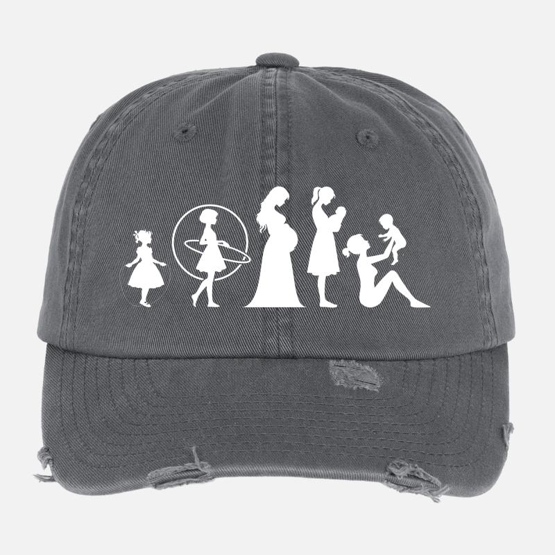 Evolution Mama Muttertag kind Familie Flexfit Vintage Destroyed Cap