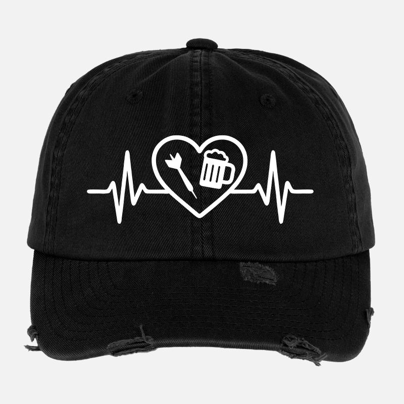 Heart Beer Darts - Flexfit Vintage Destroyed Cap - black