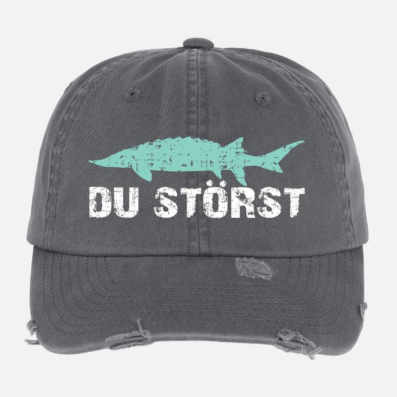 funny disturbing motif and saying Flexfit Vintage Destroyed Cap