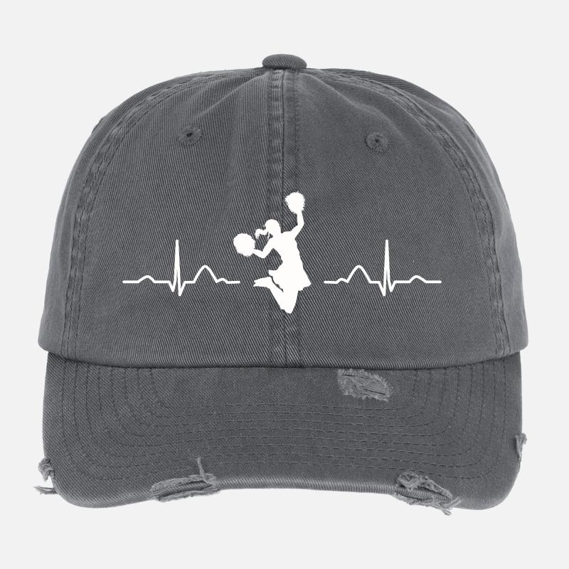 Cheerleader Cheer Mom Cheerleading Flexfit Vintage Destroyed Cap