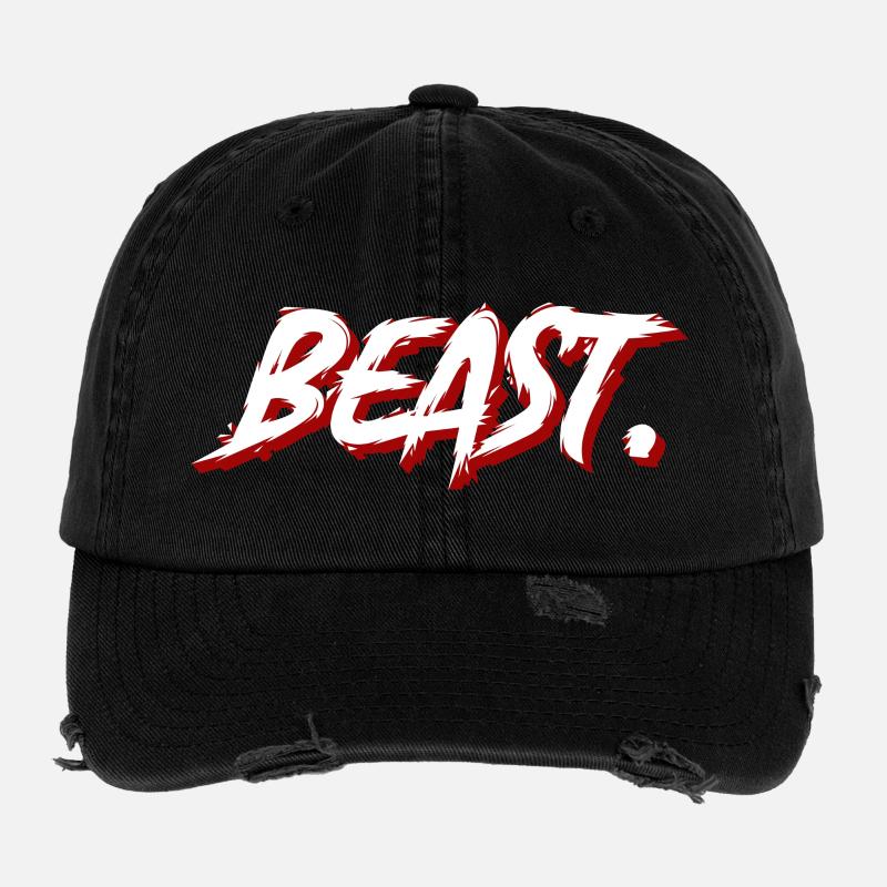 Beast Graffiti Pinseltext Flexfit Vintage Destroyed Cap