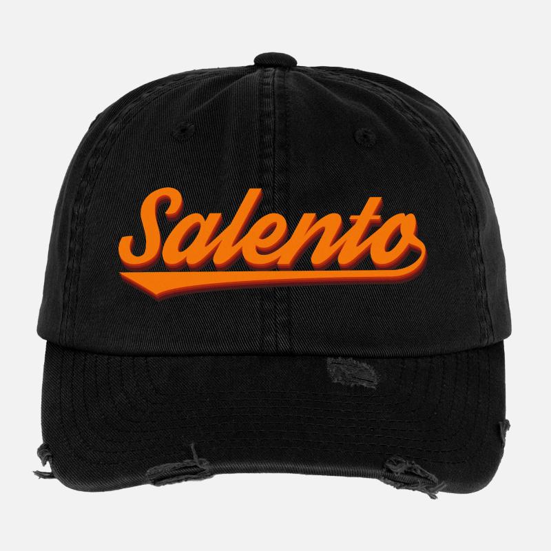 Salento Rétro 3D Orange Casquette vintage effet usé Flexfit