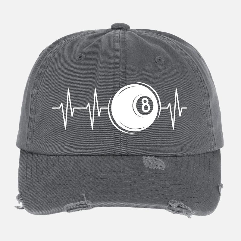 Heartbeat Billard Pool 8 Ball Ball Pulse Symbole Casquette vintage effet usé Flexfit