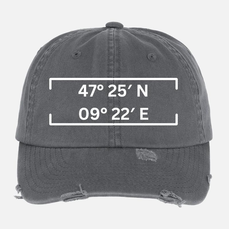Coordonnées Saint-Gall Suisse Minimaliste Casquette vintage effet usé Flexfit