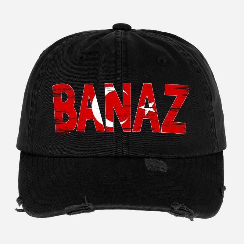 Banaz Usak Turkey Flag Flexfit Vintage Destroyed Cap