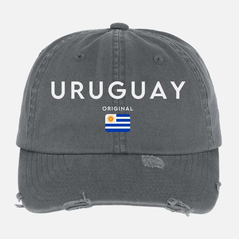 Drapeau de l’Uruguay, fierté uruguayenne Casquette vintage effet usé Flexfit