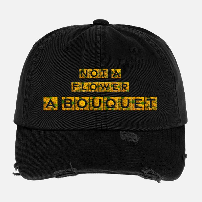 Blumenstrauß aus Sonnenblumen und Gräser Flexfit Vintage Destroyed Cap