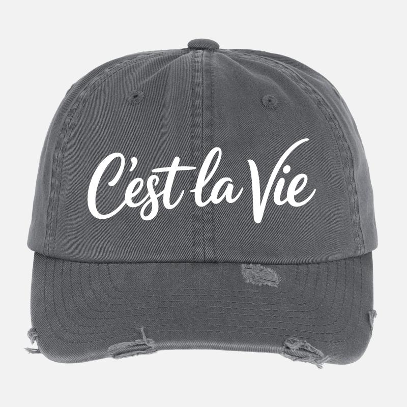 Cest la Vie Statement Flexfit Vintage Destroyed Cap