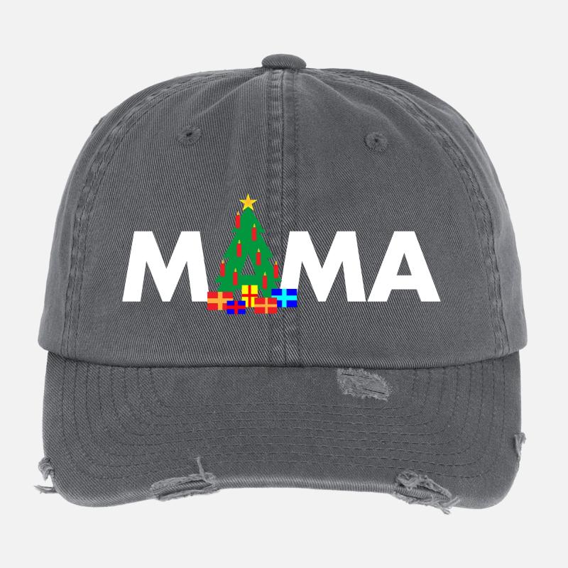 Grand-mère Sapin de Noël Casquette vintage effet usé Flexfit