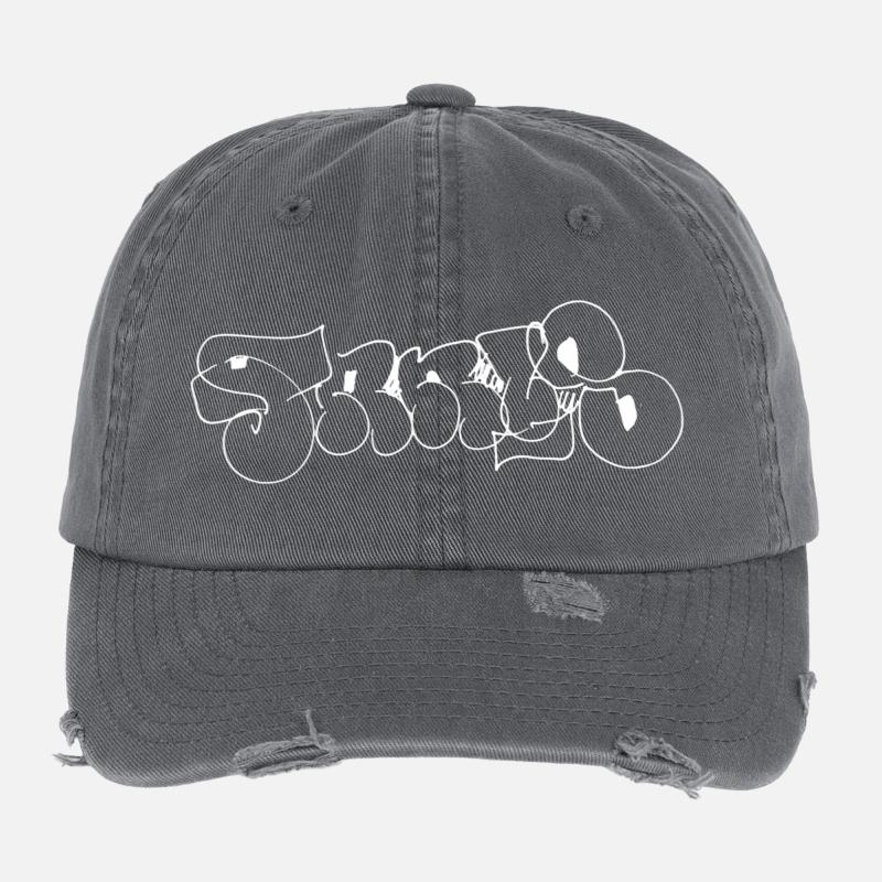 Souvenir d’art de rue Paris style Silhouette Graffiti Casquette vintage effet usé Flexfit