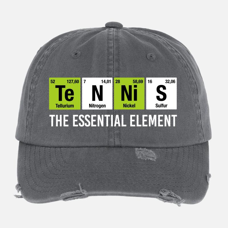 Tennis Essential Element Funny Chemistry Flexfit Vintage Destroyed Cap