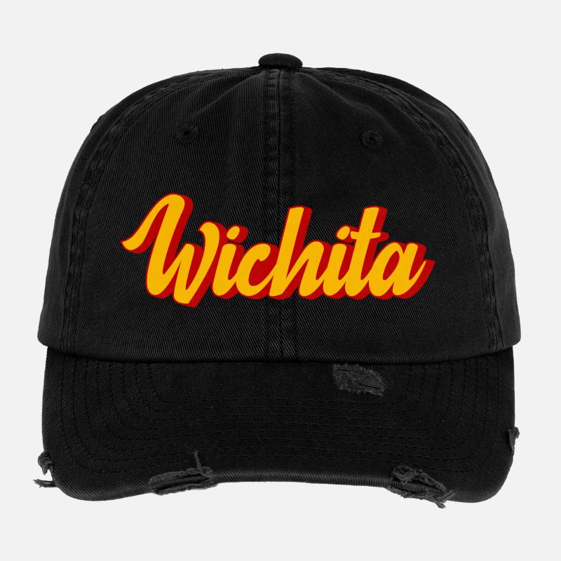 Wichita Kansas Flexfit Vintage Destroyed Cap