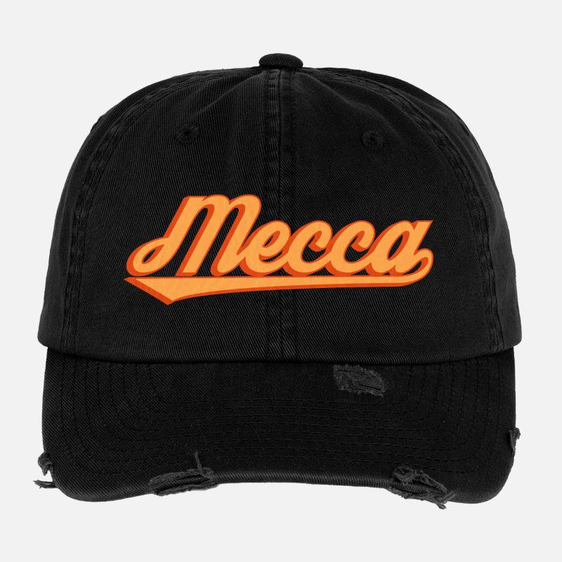 Mecca Retro Lettering Flexfit Vintage Destroyed Cap