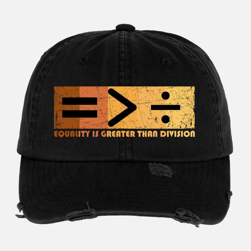 Equality Is Greater Than Division Black History Flexfit Vintage Destroyed Cap