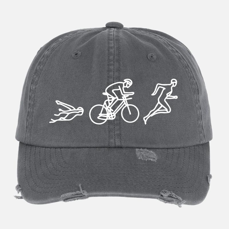 Triathlon Sketch Flexfit Vintage Destroyed Cap